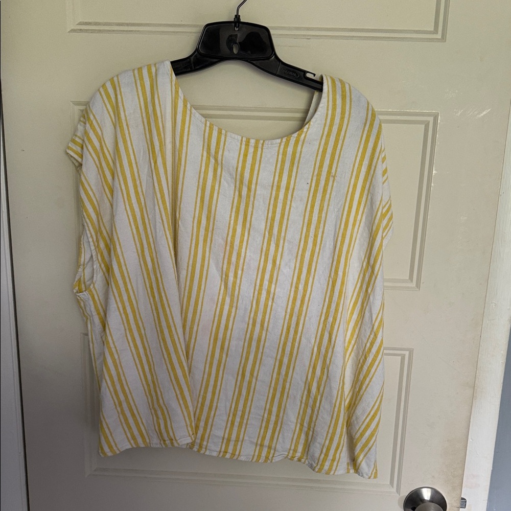 torrid White and Yellow Striped Women's Tunic Top